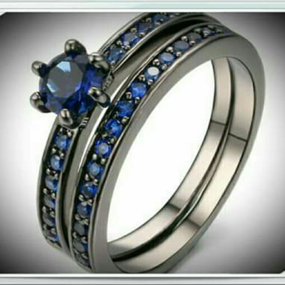 Dainty Sapphire Ring 2 Bands.